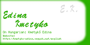 edina kmetyko business card